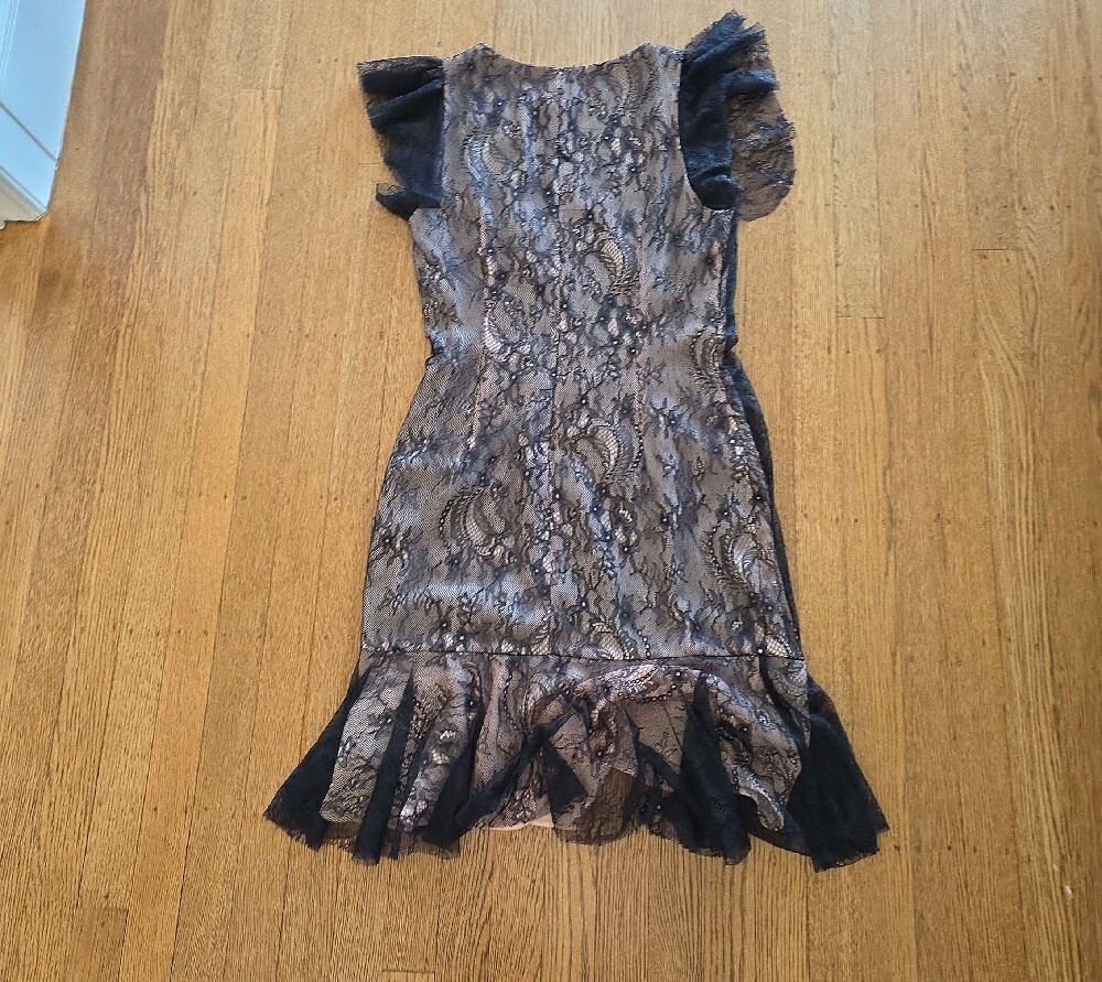 💙Yoana Baraschi Black Lace Overlay Dress - Picture 12 of 15